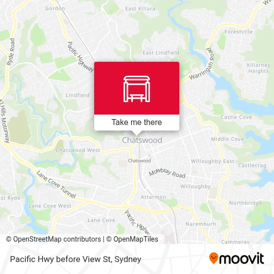 Mapa Pacific Hwy before View St