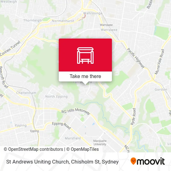 Mapa St Andrews Uniting Church, Chisholm St