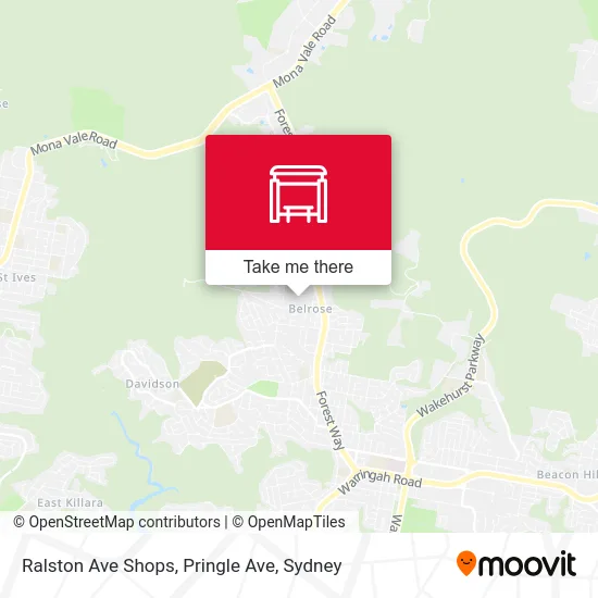 Mapa Ralston Ave Shops, Pringle Ave