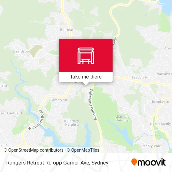 Mapa Rangers Retreat Rd opp Garner Ave