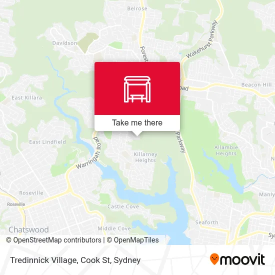 Mapa Tredinnick Village, Cook St