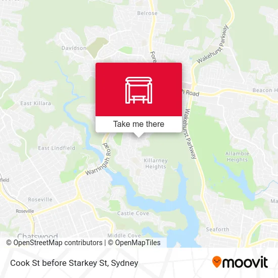 Mapa Cook St before Starkey St