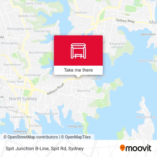 Mapa Spit Junction B-Line, Spit Rd