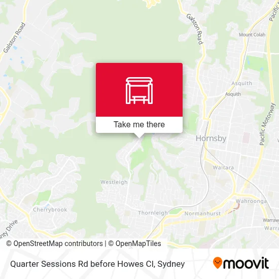 Mapa Quarter Sessions Rd before Howes Cl