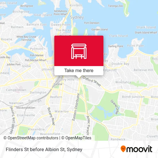 Mapa Flinders St before Albion St