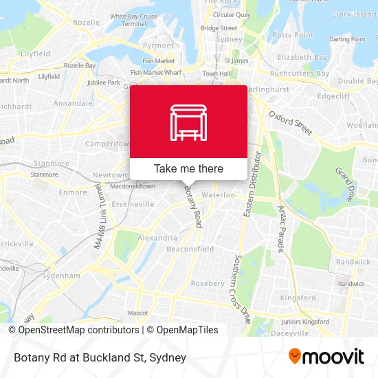 Mapa Botany Rd at Buckland St