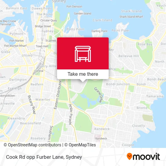 Mapa Cook Rd opp Furber Lane