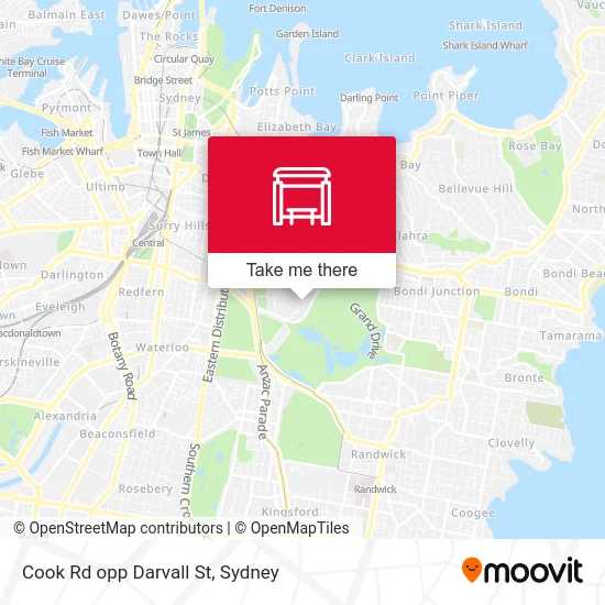 Mapa Cook Rd opp Darvall St