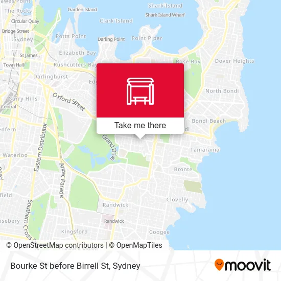 Mapa Bourke St before Birrell St