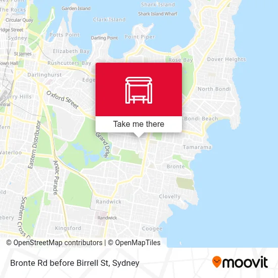 Mapa Bronte Rd before Birrell St