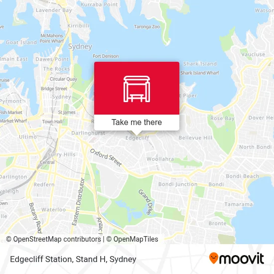 Mapa Edgecliff Station, Stand H