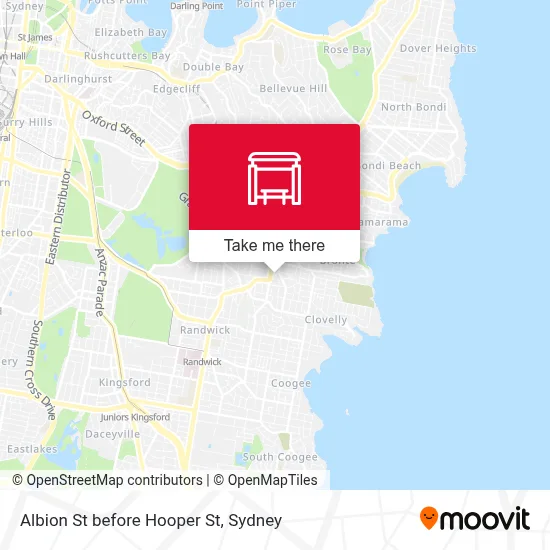 Mapa Albion St before Hooper St