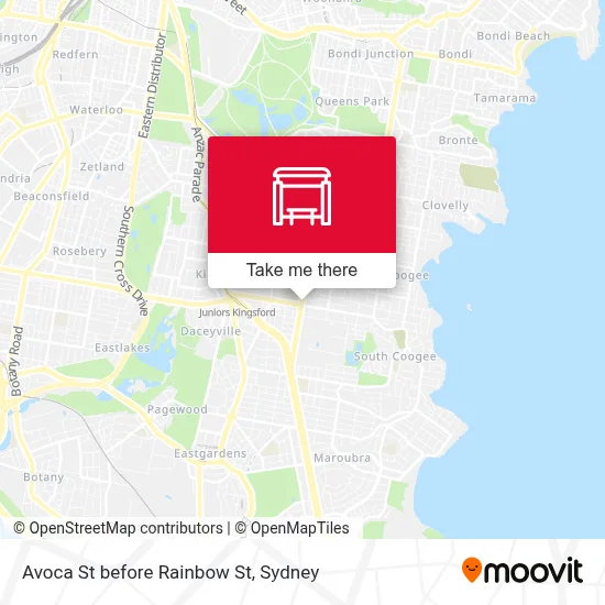 Mapa Avoca St before Rainbow St