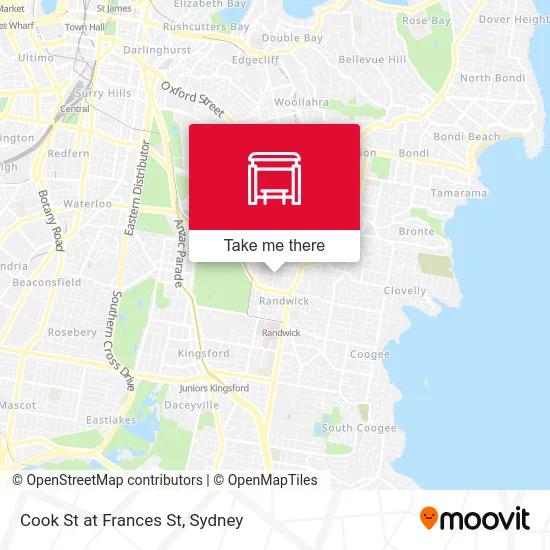 Mapa Cook St at Frances St