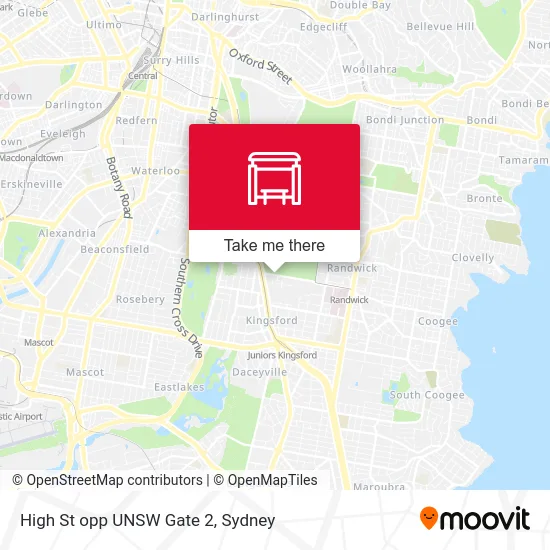 Mapa High St opp UNSW Gate 2