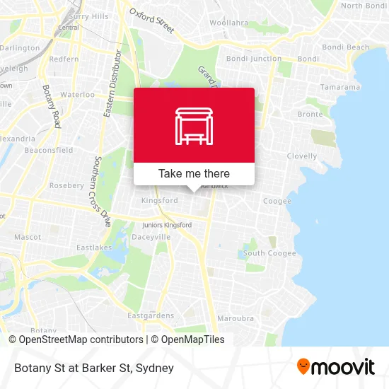 Mapa Botany St at Barker St