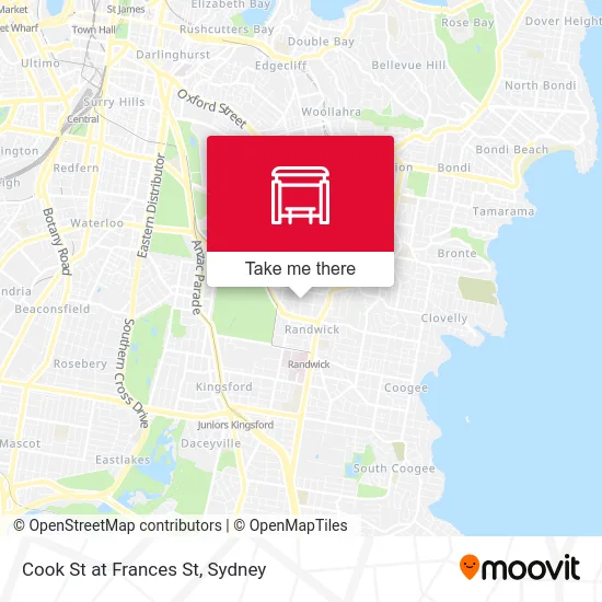 Mapa Cook St at Frances St