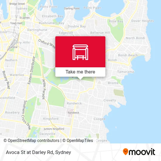 Mapa Avoca St at Darley Rd