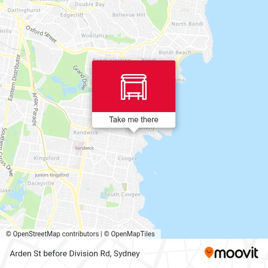 Mapa Arden St before Division Rd