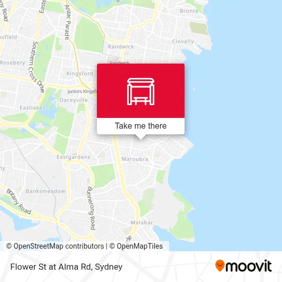 Mapa Flower St at Alma Rd