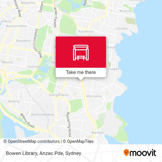 Mapa Bowen Library, Anzac Pde