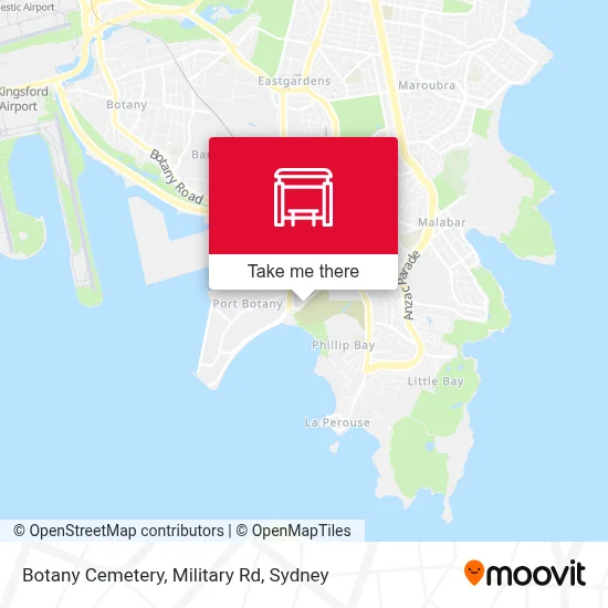 Mapa Botany Cemetery, Military Rd