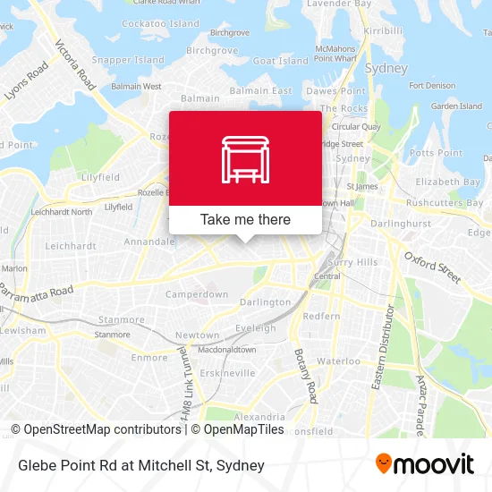 Mapa Glebe Point Rd at Mitchell St