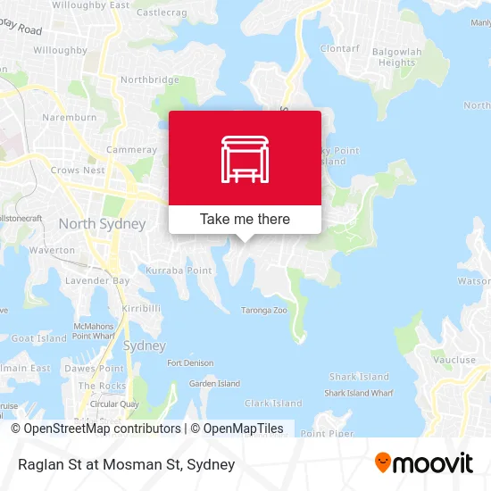 Mapa Raglan St at Mosman St