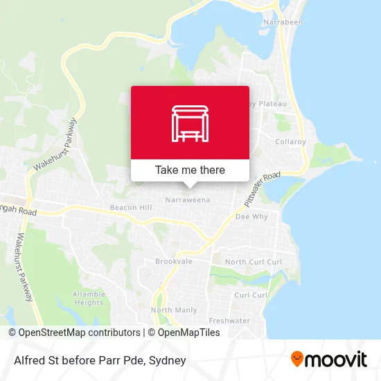 Mapa Alfred St before Parr Pde