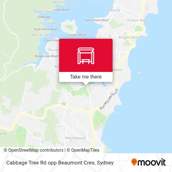 Mapa Cabbage Tree Rd opp Beaumont Cres