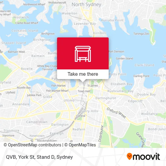 Mapa QVB, York St, Stand D