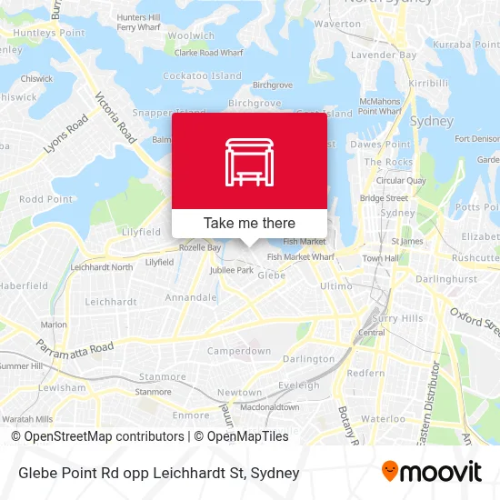 Mapa Glebe Point Rd opp Leichhardt St