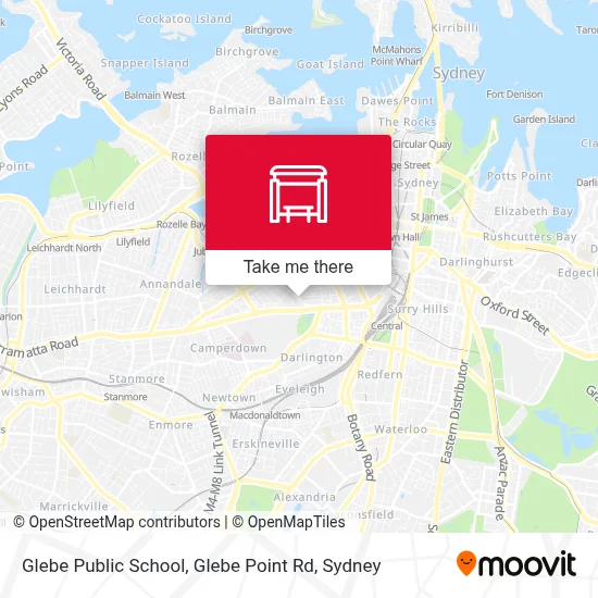 Mapa Glebe Public School, Glebe Point Rd