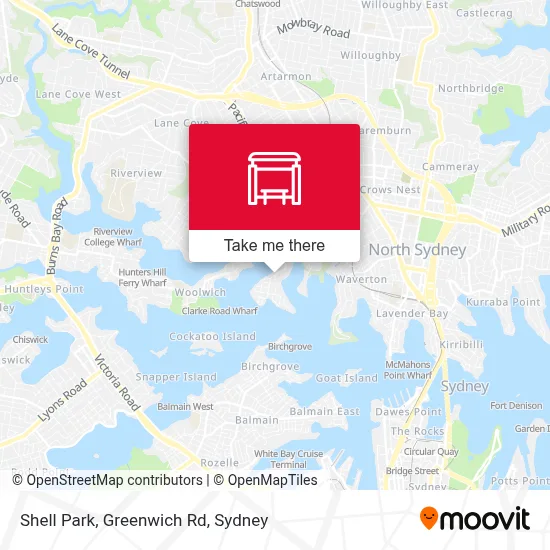 Mapa Shell Park, Greenwich Rd