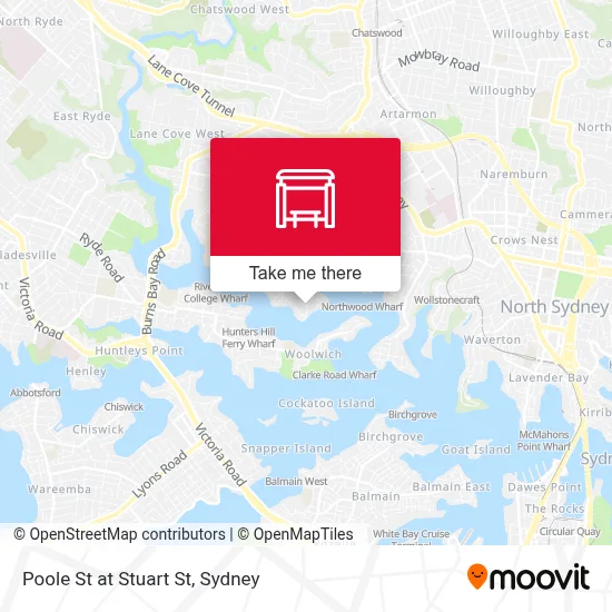 Mapa Poole St at Stuart St