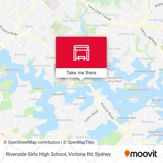 Mapa Riverside Girls High School, Victoria Rd