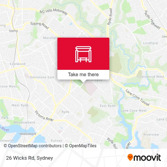 Mapa 26 Wicks Rd