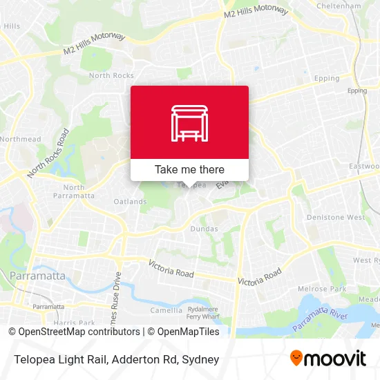 Mapa Telopea Light Rail, Adderton Rd