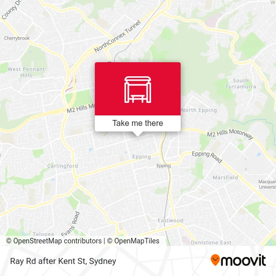 Mapa Ray Rd after Kent St