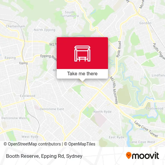 Mapa Booth Reserve, Epping Rd