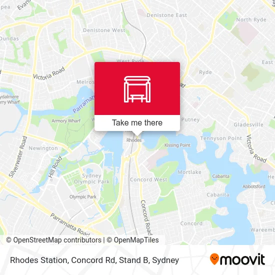 Mapa Rhodes Station, Concord Rd, Stand B