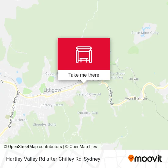 Mapa Hartley Valley Rd after Chifley Rd