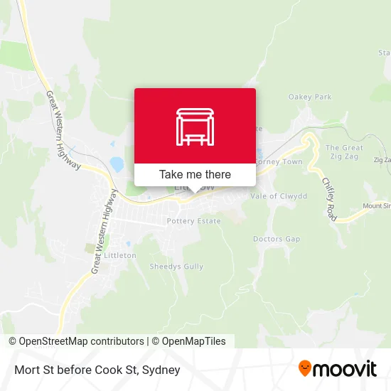 Mapa Mort St before Cook St