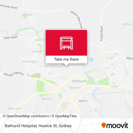 Mapa Bathurst Hospital, Howick St