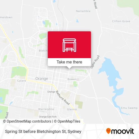 Mapa Spring St before Bletchington St