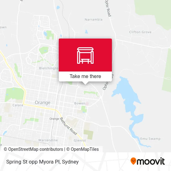 Mapa Spring St opp Myora Pl