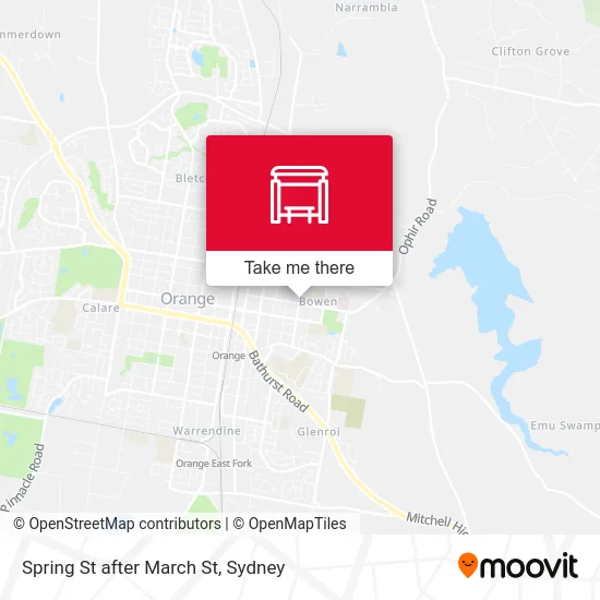 Mapa Spring St after March St