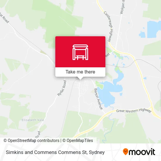 Mapa Simkins and Commens Commens St