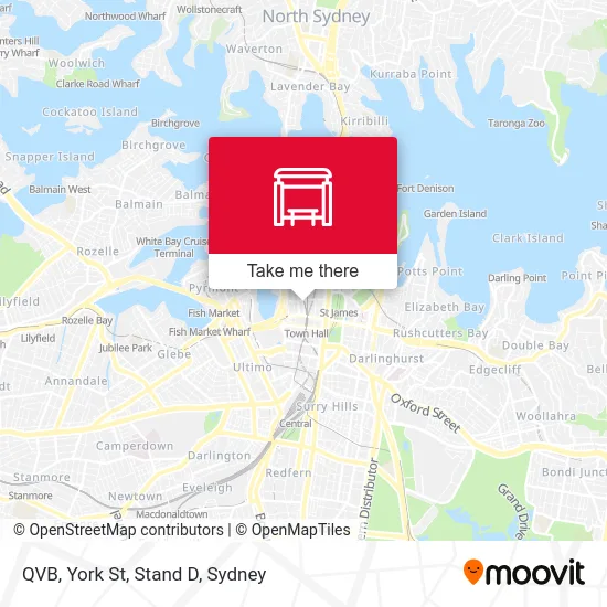 Mapa QVB, York St, Stand D