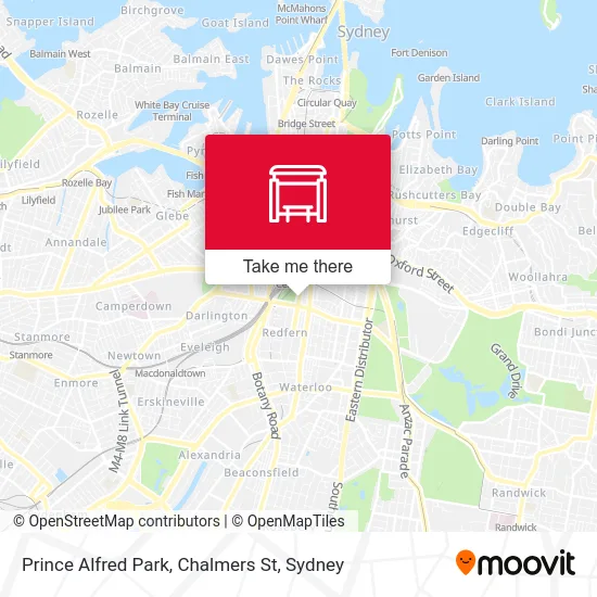 Mapa Prince Alfred Park, Chalmers St